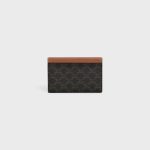 CARD HOLDER IN TRIOMPHE CANVAS WITH CELINE PRINT TAN - Image 3
